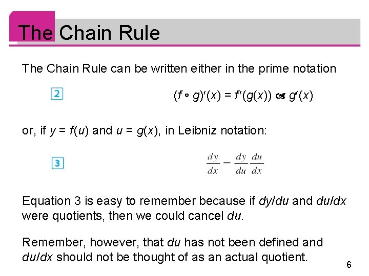 The Chain Rule can be written either in the prime notation (f g) (x)