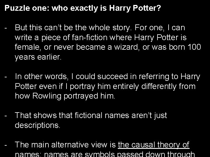 Puzzle one: who exactly is Harry Potter? - But this can’t be the whole