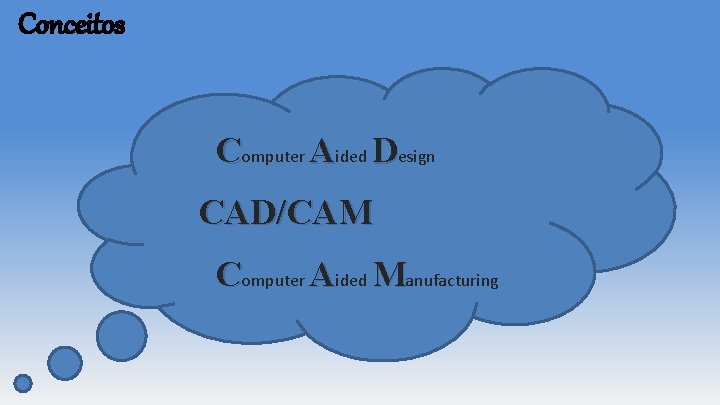 Conceitos Computer Aided Design CAD/CAM Computer Aided Manufacturing Conceitos Computer Aided Design CAD/CAM Computer Aided Manufacturing