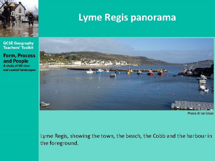 Lyme Regis panorama Photo © Ian Steel. Lyme Regis, showing the town, the beach, Lyme Regis panorama Photo © Ian Steel. Lyme Regis, showing the town, the beach,