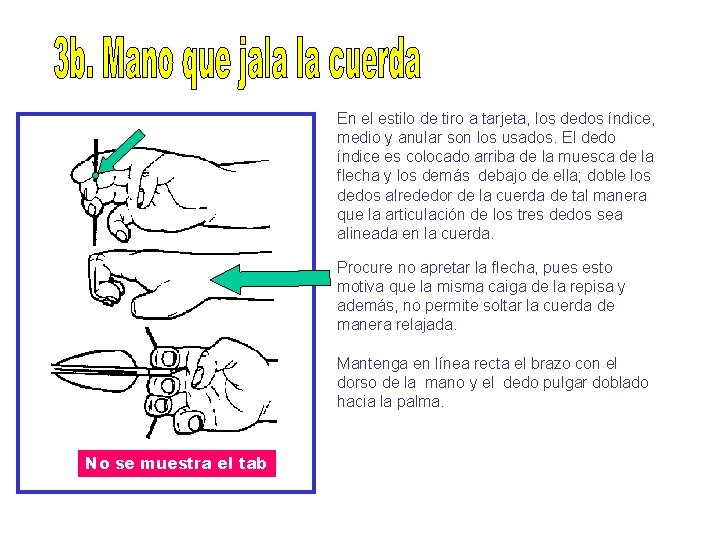 En el estilo de tiro a tarjeta, los dedos índice, medio y anular son