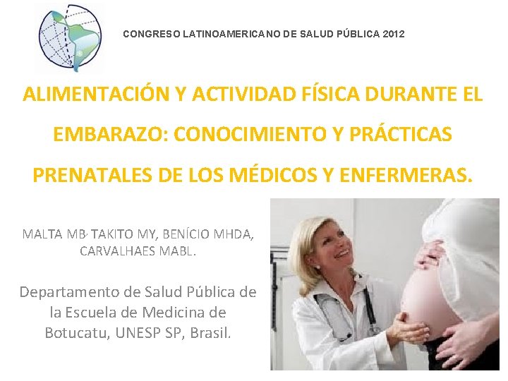 CONGRESO LATINOAMERICANO DE SALUD PBLICA 2012 ALIMENTACIN Y