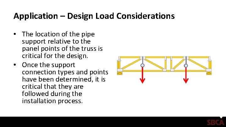 Application – Design Load Considerations • The location of the pipe support relative to