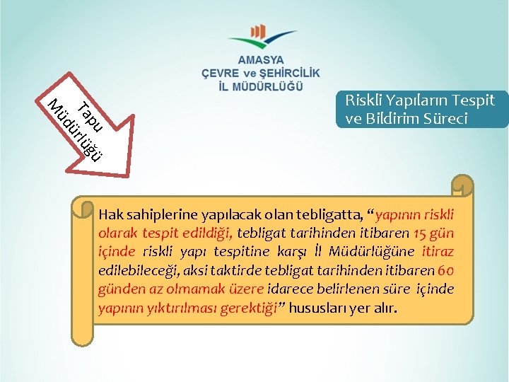 pu ğü Ta rlü ü üd M Riskli Yapıların Tespit ve Bildirim Süreci Hak pu ğü Ta rlü ü üd M Riskli Yapıların Tespit ve Bildirim Süreci Hak