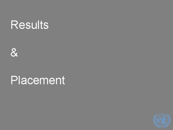 Results & Placement 14 Results & Placement 14