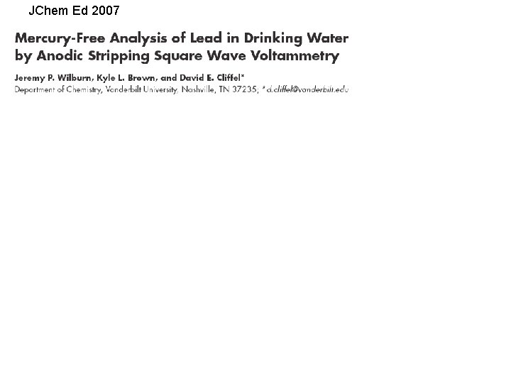 JChem Ed 2007 JChem Ed 2007