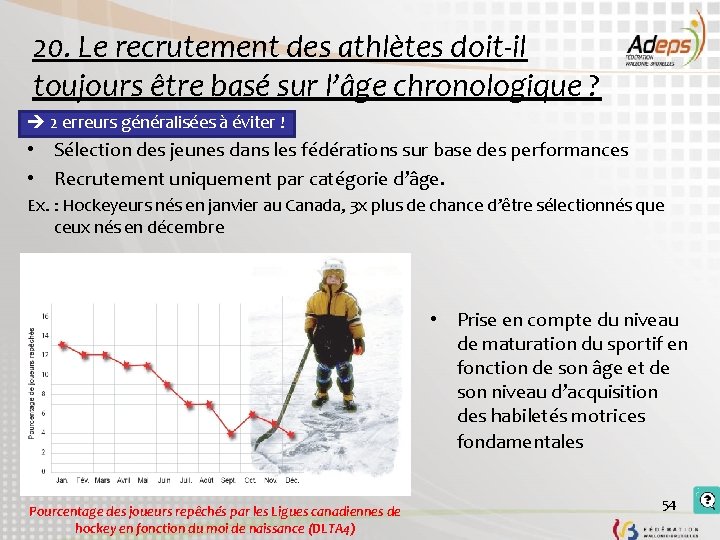 20. Le recrutement des athlètes doit-il toujours être basé sur l’âge chronologique ? 2