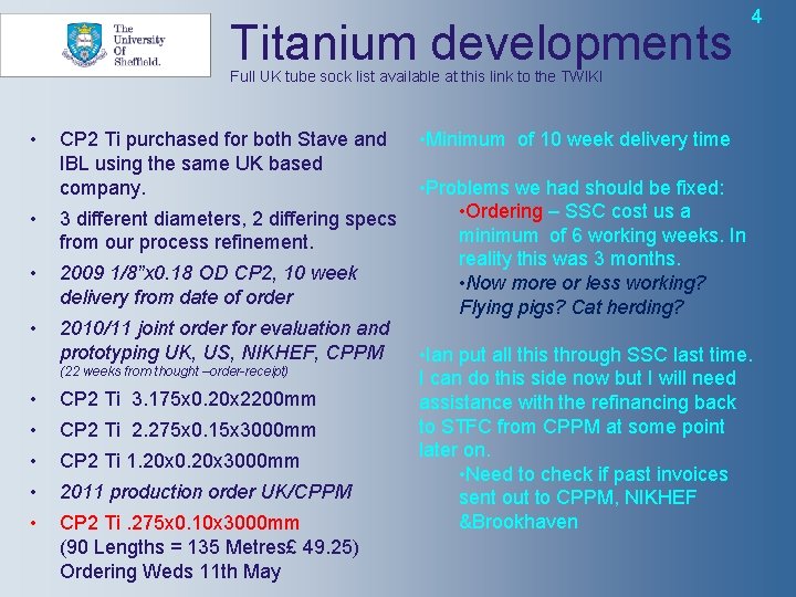 Titanium developments 4 Full UK tube sock list available at this link to the