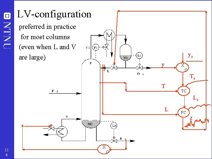 LV-configuration preferred in practice for most columns (even when L and V are large)