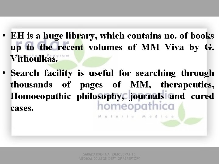  • EH is a huge library, which contains no. of books up to