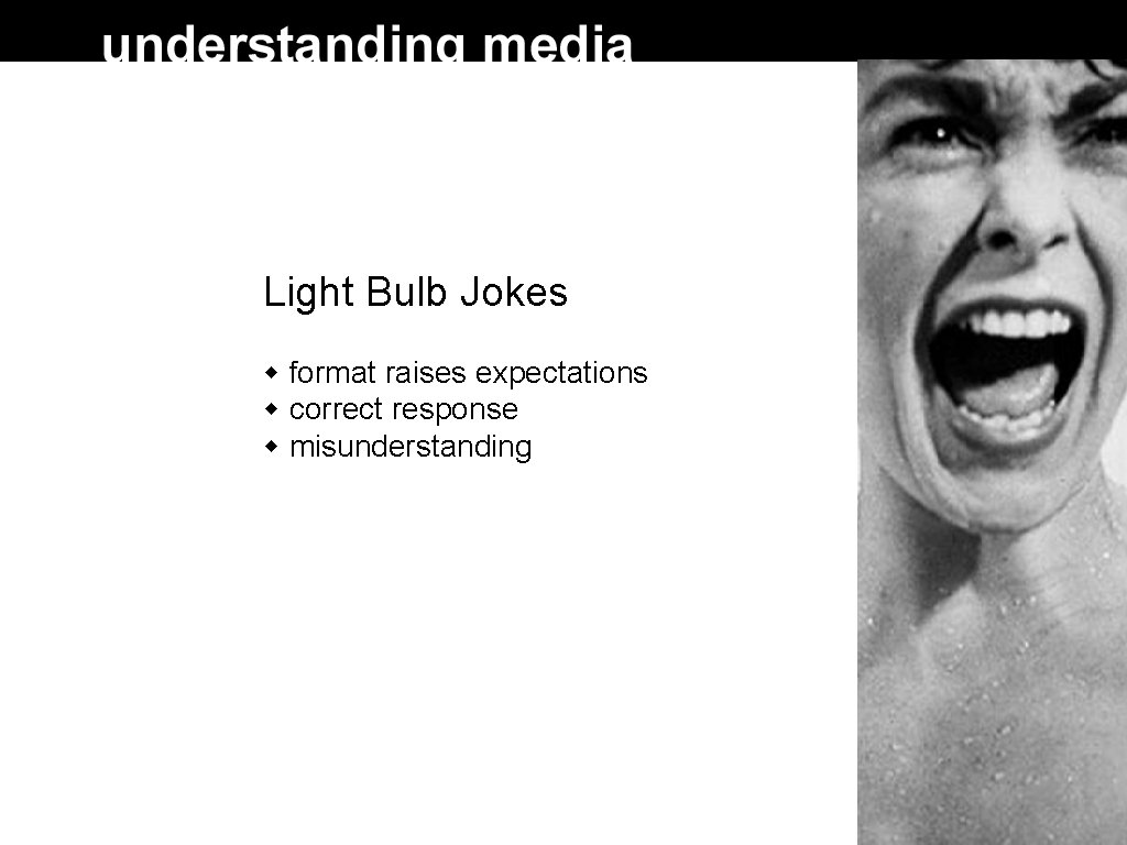 Light Bulb Jokes format raises expectations correct response misunderstanding 