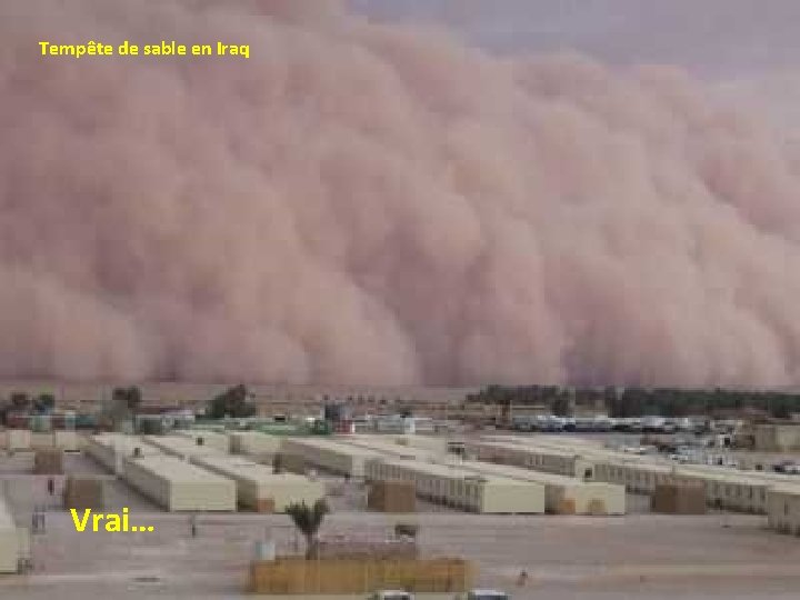 Tempête de sable en Iraq Vrai… 