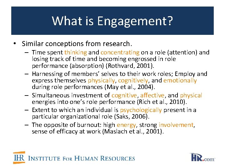 What is Engagement? • Similar conceptions from research. – Time spent thinking and concentrating What is Engagement? • Similar conceptions from research. – Time spent thinking and concentrating