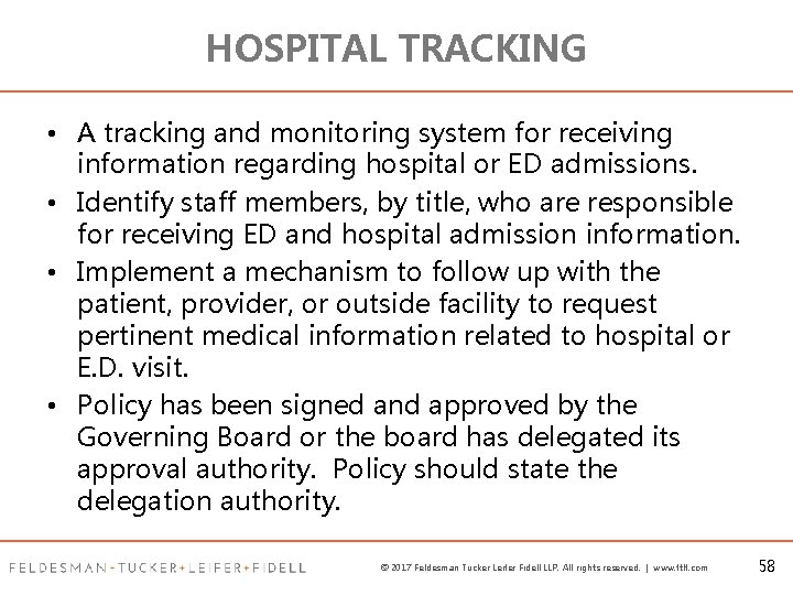 HOSPITAL TRACKING • A tracking and monitoring system for receiving information regarding hospital or