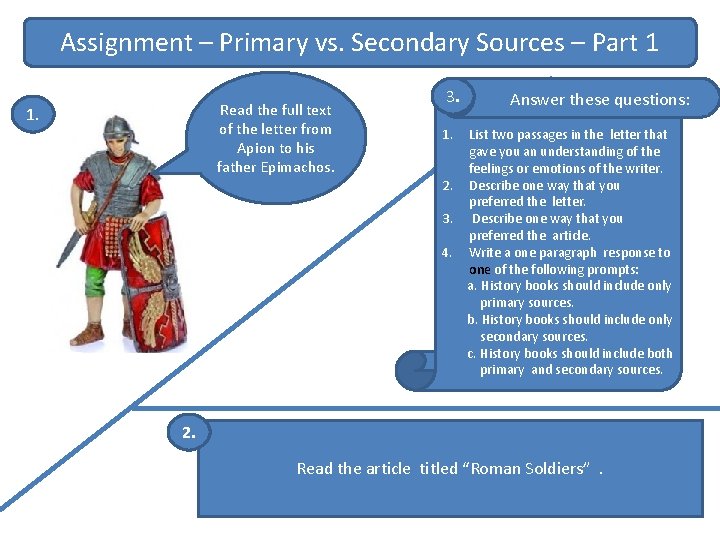 Assignment – Primary vs. Secondary Sources – Part 1 Read the full text of