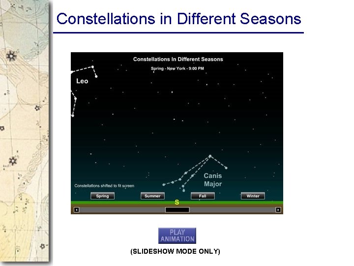 Constellations in Different Seasons (SLIDESHOW MODE ONLY) 