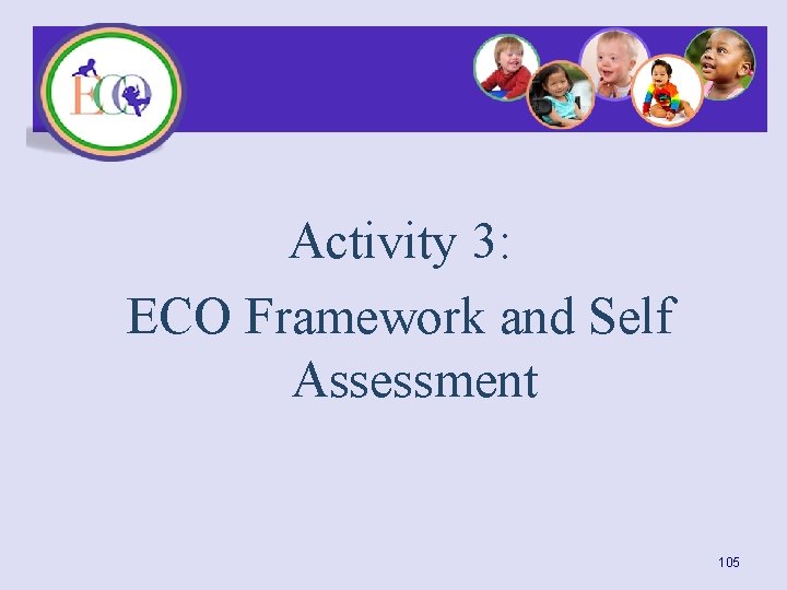 Activity 3: ECO Framework and Self Assessment 105 