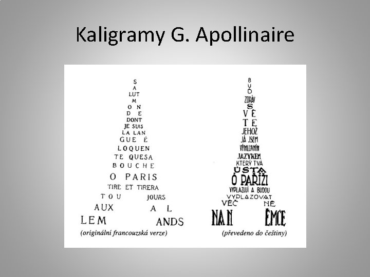 Kaligramy G. Apollinaire 