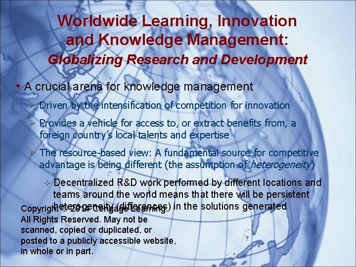 Worldwide Learning, Innovation and Knowledge Management: Globalizing Research and Development • A crucial arena