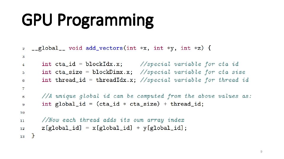 GPU Programming 9 