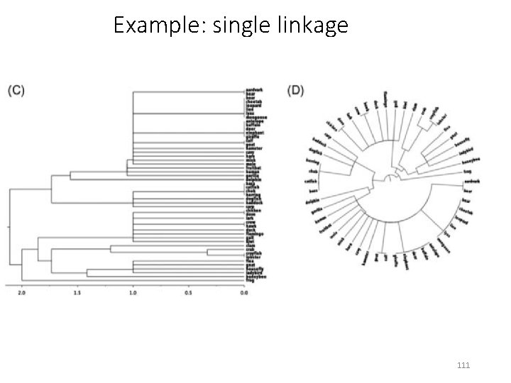 Example: single linkage 111 