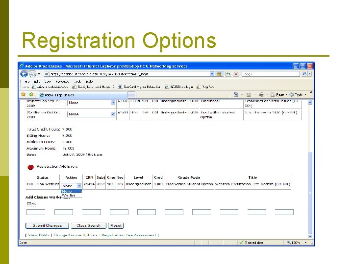 Registration Options 