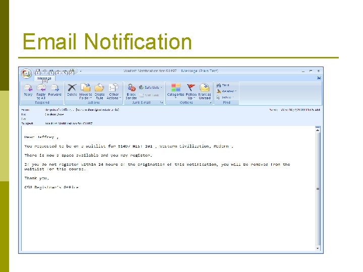 Email Notification 