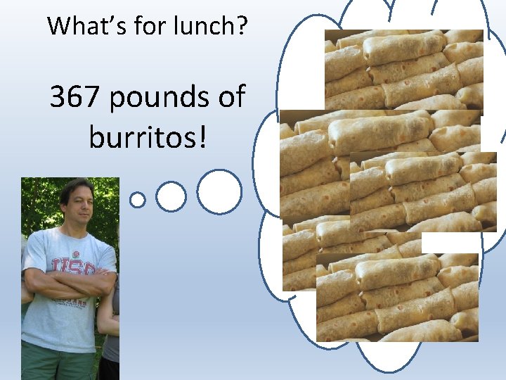 What’s for lunch? 367 pounds of burritos! 
