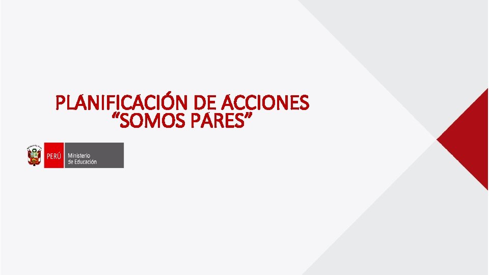 PLANIFICACIÓN DE ACCIONES “SOMOS PARES” 