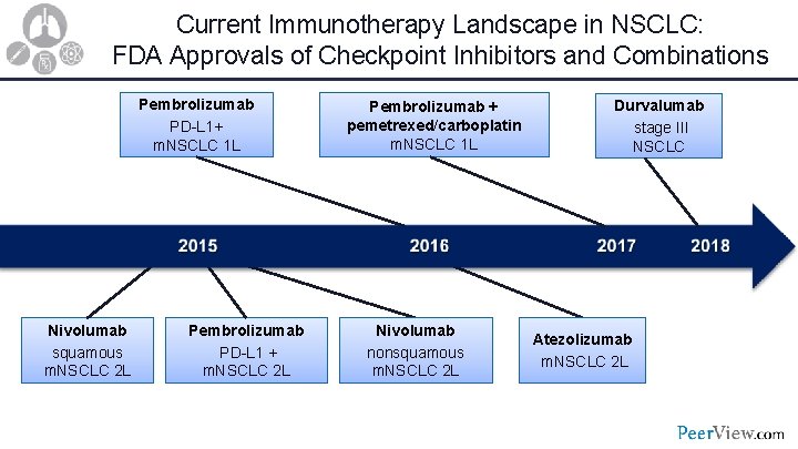 Current Immunotherapy Landscape in NSCLC: FDA Approvals of Checkpoint Inhibitors and Combinations Pembrolizumab PD-L