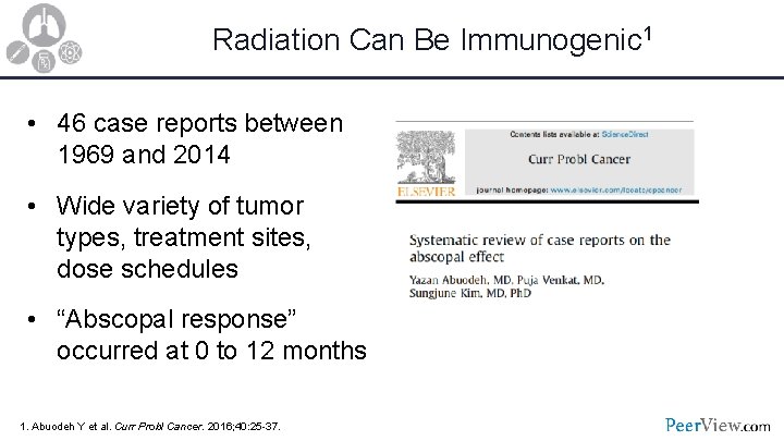 Radiation Can Be Immunogenic 1 • 46 case reports between 1969 and 2014 •