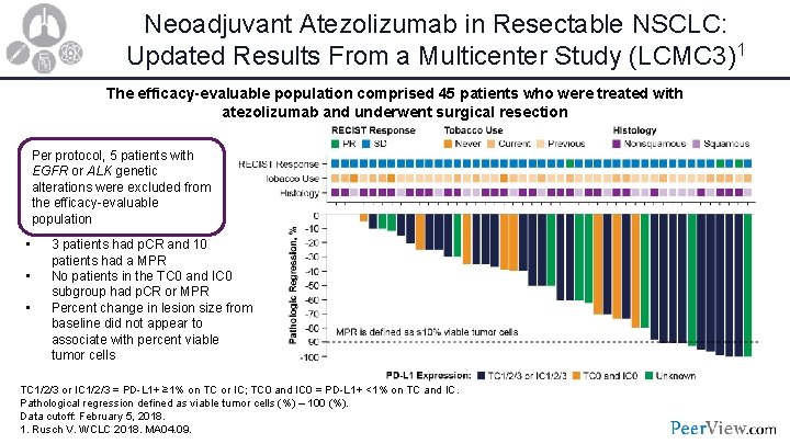 Neoadjuvant Atezolizumab in Resectable NSCLC: Updated Results From a Multicenter Study (LCMC 3)1 The