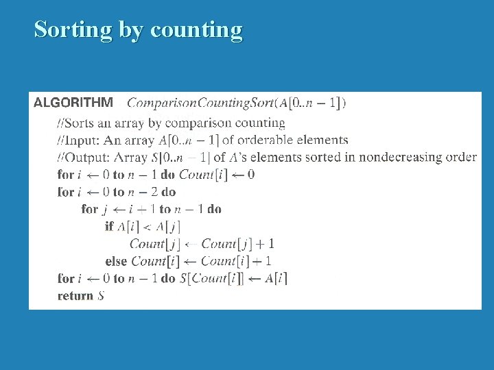 Sorting by counting 