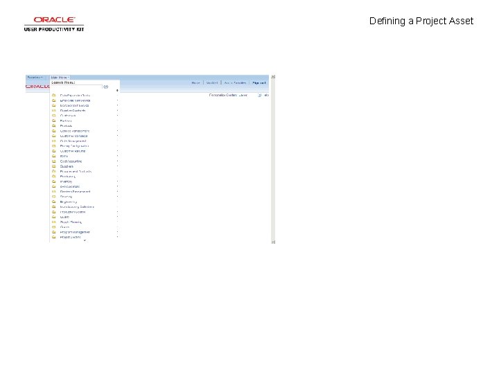 Defining a Project Asset 