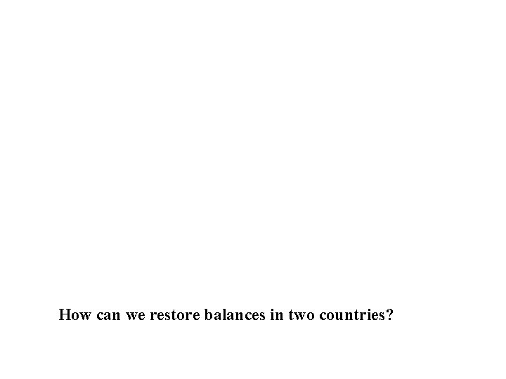 How can we restore balances in two countries? 