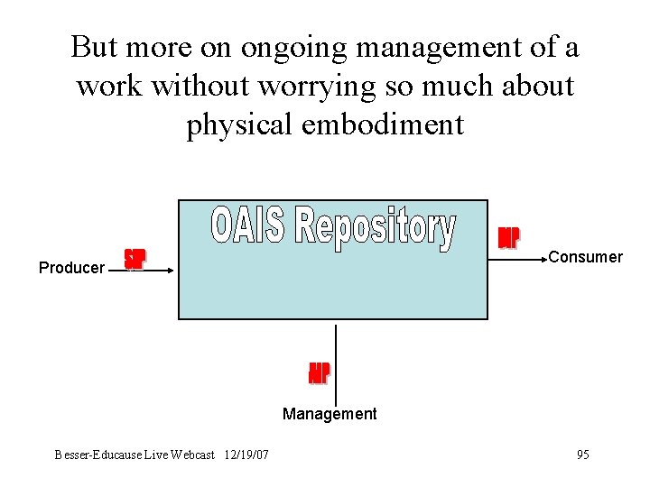 But more on ongoing management of a work without worrying so much about physical