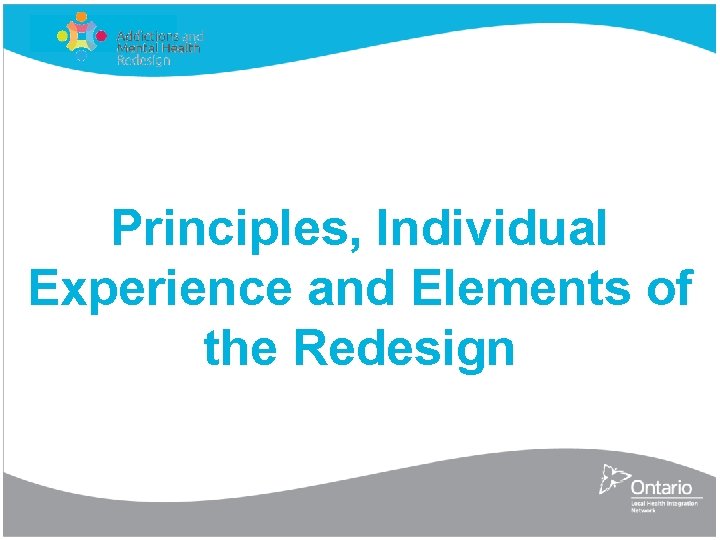 Principles, Individual Experience and Elements of the Redesign 