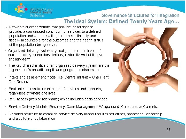 Governance Structures for Integration The Ideal System: Defined Twenty Years Ago… • Networks of