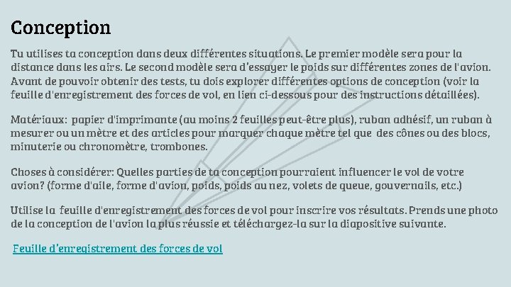 Conception Tu utilises ta conception dans deux différentes situations. Le premier modèle sera pour Conception Tu utilises ta conception dans deux différentes situations. Le premier modèle sera pour