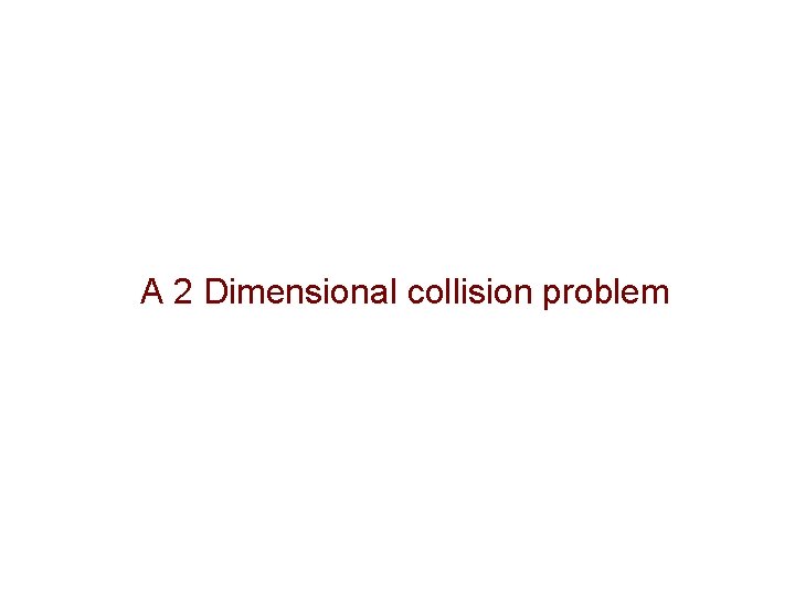 A 2 Dimensional collision problem 