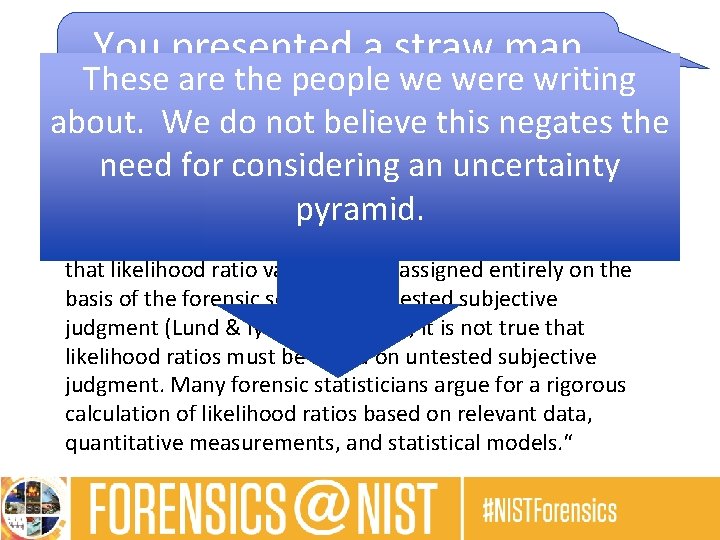 You presented a straw man These are the people we were writing argument! about.