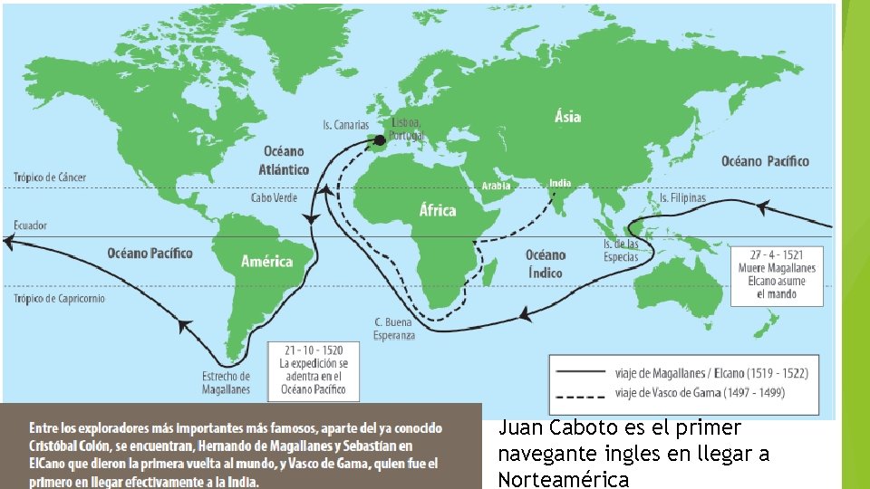 Juan Caboto es el primer navegante ingles en llegar a Norteamérica Juan Caboto es el primer navegante ingles en llegar a Norteamérica
