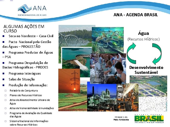 ANA - AGENDA BRASIL ALGUMAS AÇÕES EM CURSO Seca no Nordeste – Casa Civil