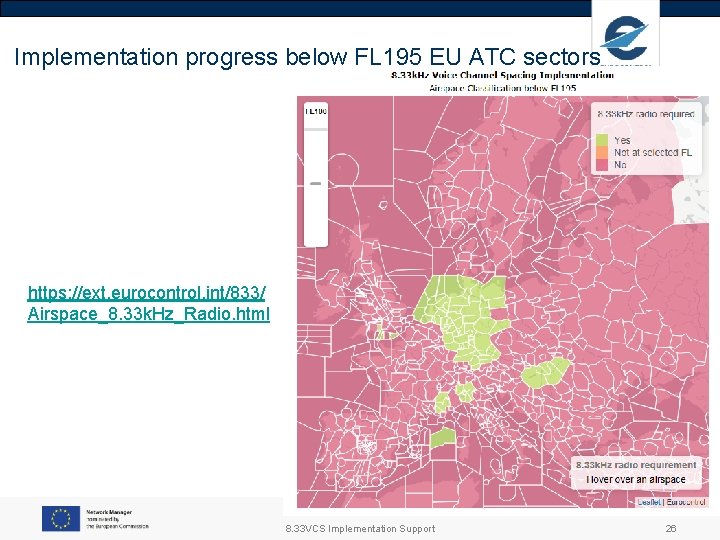 Implementation progress below FL 195 EU ATC sectors https: //ext. eurocontrol. int/833/ Airspace_8. 33