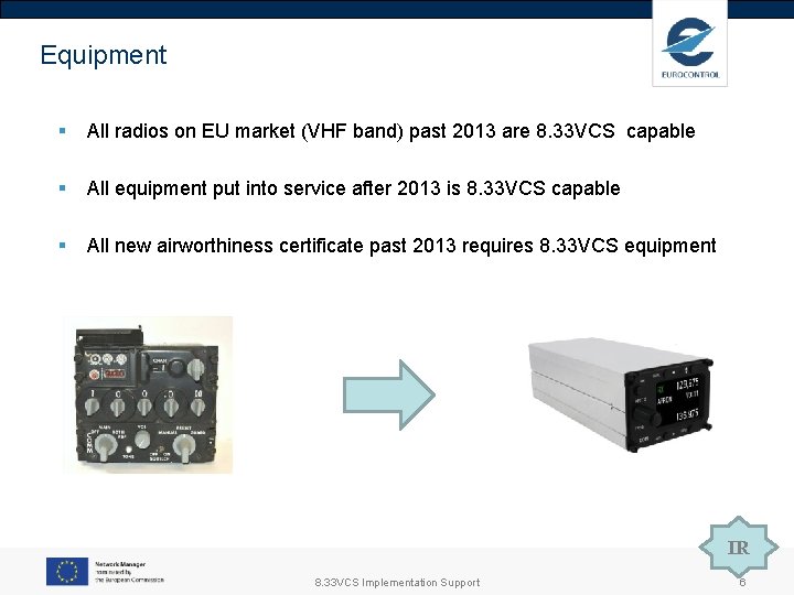 Equipment § All radios on EU market (VHF band) past 2013 are 8. 33