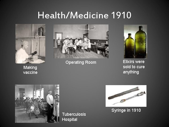 Health/Medicine 1910 Operating Room Making vaccine Tuberculosis Hospital Elixirs were sold to cure anything