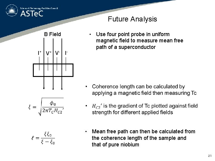 Future Analysis • Use four point probe in uniform magnetic field to measure mean