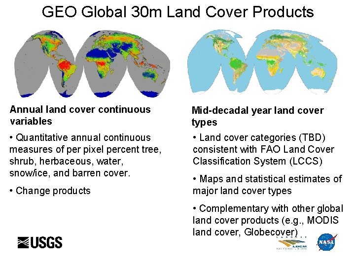 GEO Global 30 m Land Cover Products Annual land cover continuous variables Mid-decadal year GEO Global 30 m Land Cover Products Annual land cover continuous variables Mid-decadal year