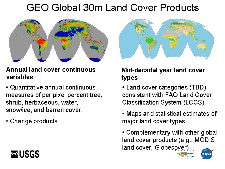 GEO Global 30 m Land Cover Products Annual land cover continuous variables Mid-decadal year