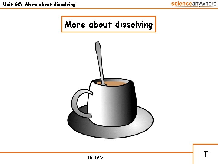 Unit 6 C: More about dissolving Unit 6 C: T 